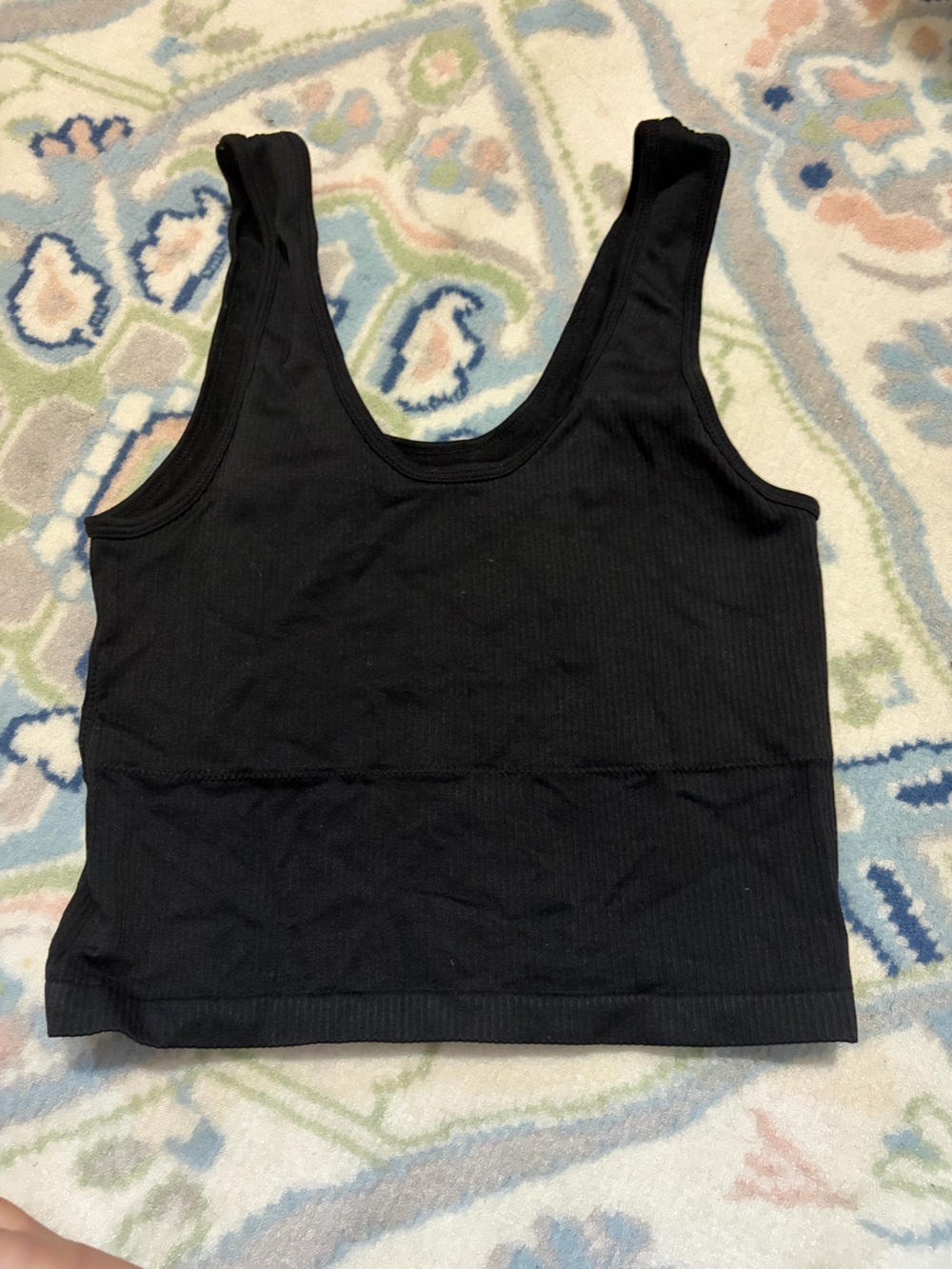 BKE Black Ribbed Racerback Tank